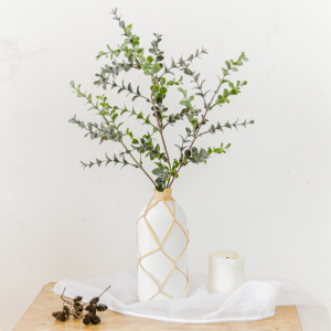 DIY Vase für Blumen mit Bast Upcycling idee Duschgel verpackung